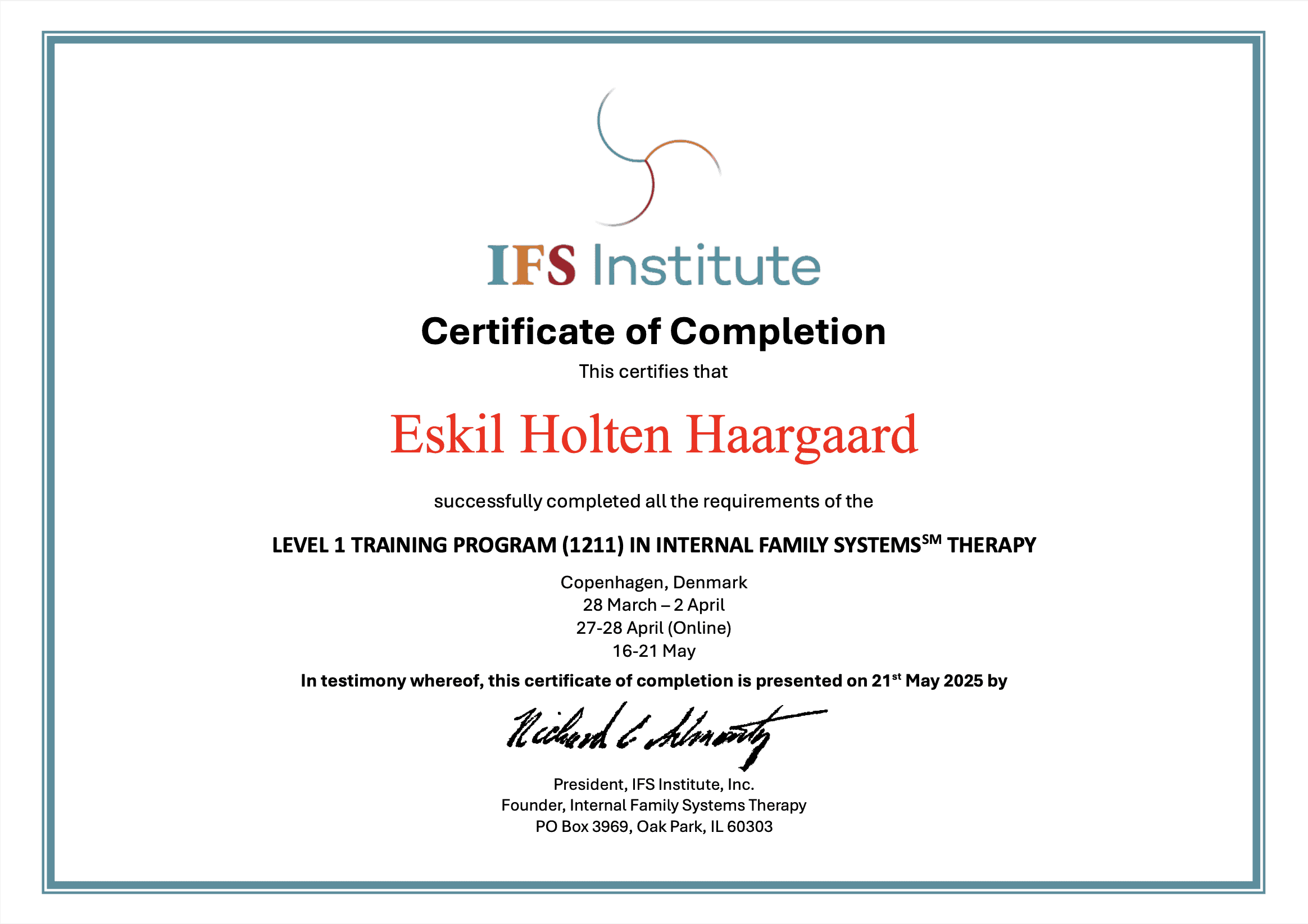 IFS Certificate